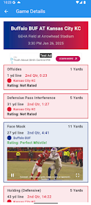 Penalty page in Challenge Flag Ratings